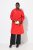 Ulla Popken 835277 Lange waterafstotende jas met capuchon Rood - Jassen - Grote maten dames jassen