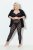 Ulla Popken 837949 Bedrukte panty legging Zwart - Panty's & sokken - 