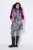Ulla Popken 838435 Lang gewatteerd vest met print Zwart - Bodywarmers - 