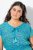 Ulla Popken 838483 Jurk met dierenprint Turquoise - Zomerjurken - Grote maten zomerjurken voor dames