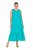 Ulla Popken 839135 Mouwloze maxi-jurk Turquoise - Maxi jurken - Grote maten maxi jurken