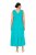Ulla Popken 839135 Mouwloze maxi-jurk Turquoise - Maxi jurken - Grote maten maxi jurken