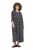 Ulla Popken 839518 Jurk met dierenprint en driekwartmouwen Antraciet - Maxi jurken - Grote maten maxi jurken