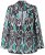 Ulla Popken 839961 Blazer met print van linnenmix Zwart - Blazers - Damesblazers in grote maten