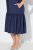 Ulla Popken 840367 Midi-jurk met korte mouwen en V-hals Donkerblauw - Midi jurken - Midi-jurken in grote maten
