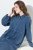 Ulla Popken 840972 Sweatjurk met ruches Indigo - Sweatjurken - 