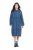 Ulla Popken 840972 Sweatjurk met ruches Indigo - Sweatjurken - 