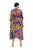 Ulla Popken 841034 Bedrukte jurk met driekwartmouwen Donkerblauw - Maxi jurken - Grote maten maxi jurken
