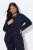 Ulla Popken 841163 Jersey blazer van jacquard Donkerblauw - Blazers - Damesblazers in grote maten