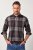 JP1880 Shirt Flannel Long Sleeve Dark Brown - Hemden - Overhemden Grote Maten Heren