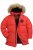 JP1880 Parka Quilted Faux Fur Hood Red - Jassen - Grote Maten Herenjassen