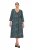 Ulla Popken 841839 Jersey jurk met dierenprint en driekwartmouwen Donkergroen - Midi jurken - Midi-jurken in grote maten