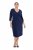 Ulla Popken 841952 Sweatjurk met V-hals Donkerblauw - Kleedjes - Jurken in elke maat
