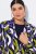 Ulla Popken 842680 Bedrukte jersey blazer van punto di roma Donkerblauw - Blazers - Damesblazers in grote maten