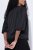 Ulla Popken 842712 Korte blazer met strik en ruchemouwen Zwart - Blazers - Damesblazers in grote maten
