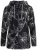Ulla Popken 842758 Gebloemde fleecejas met capuchon Zwart - Fleecekleding - 