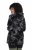 Ulla Popken 842758 Gebloemde fleecejas met capuchon Zwart - Fleecekleding - 
