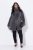 Ulla Popken 843003 Jas van nepbont met opstaande kraag Grijs - Jassen - Grote maten dames jassen
