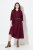 Ulla Popken 843383 Corduroy jurk met driekwartmouwen Wijnrood - Maxi jurken - Grote maten maxi jurken