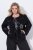 Ulla Popken 844839 Korte jas met sneeuwvlokborduursel Donkerblauw - Jassen - Grote maten jassen voor dames