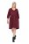 Ulla Popken 844945 A-lijn jersey jurk met V-hals Pruim - Jersey jurken - 