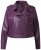 Ulla Popken 845121 Bikerjack van imitatieleer Pruim - Jassen - Grote maten jassen voor dames
