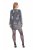 Ulla Popken 845145 Paillettenjurk met V-hals Zilver - Avondjurken - Grote maten avondkleding