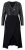 Ulla Popken 845151 Gestreepte jurk met V-hals Zwart - Avondjurken - Grote maten avondkleding