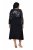 Ulla Popken 845151 Gestreepte jurk met V-hals Zwart - Avondjurken - Grote maten avondkleding