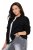 Ulla Popken 845262 Teddy jack Zwart - Jassen - Grote maten jassen voor dames