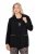 Ulla Popken 845336 Oversized stretch blazer met twee knopen Zwart - Blazers - Damesblazers in grote maten