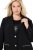 Ulla Popken 845336 Oversized stretch blazer met twee knopen Zwart - Blazers - Damesblazers in grote maten