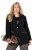 Ulla Popken 845336 Oversized stretch blazer met twee knopen Zwart - Blazers - Damesblazers in grote maten