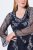 Ulla Popken 845366 Gebloemde paillettenjurk Donkerblauw - Avondjurken - Grote maten avondkleding