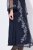 Ulla Popken 845366 Gebloemde paillettenjurk Donkerblauw - Avondjurken - Grote maten avondkleding