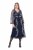 Ulla Popken 845366 Gebloemde paillettenjurk Donkerblauw - Avondjurken - Grote maten avondkleding