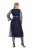 Ulla Popken 845366 Gebloemde paillettenjurk Donkerblauw - Avondjurken - Grote maten avondkleding