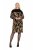 Ulla Popken 845378 Gebreide jurk met dierenprint Beige - Avondjurken - Grote maten avondkleding