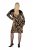 Ulla Popken 845378 Gebreide jurk met dierenprint Beige - Avondjurken - Grote maten avondkleding