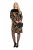 Ulla Popken 845378 Gebreide jurk met dierenprint Beige - Avondjurken - Grote maten avondkleding