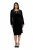 Ulla Popken 845573 Fluwelen jurk met lange mouwen Zwart - Avondjurken - Grote maten avondkleding