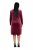 Ulla Popken 845573 Fluwelen jurk met lange mouwen Wijnrood - Avondjurken - Grote maten avondkleding