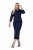 Ulla Popken 845705 Jersey jurk Donkerblauw - Midi jurken - Midi-jurken in grote maten