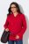 Ulla Popken 846021 Fleece jas Rood - Jassen - Grote maten dames jassen