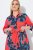 Ulla Popken 846164 Gebloemde blousejurk Rood - Midi jurken - Midi-jurken in grote maten