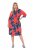Ulla Popken 846164 Gebloemde blousejurk Rood - Midi jurken - Midi-jurken in grote maten