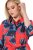 Ulla Popken 846164 Gebloemde blousejurk Rood - Midi jurken - Midi-jurken in grote maten
