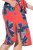 Ulla Popken 846164 Gebloemde blousejurk Rood - Midi jurken - Midi-jurken in grote maten