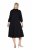 Ulla Popken 846373 Midi-jurk met strikceintuur Zwart - Midi jurken - Midi-jurken in grote maten