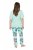 Ulla Popken 846971 Pyjama met print Lichtgroen - Pyjama's en Loungewear - 